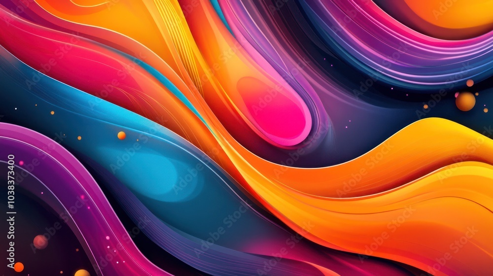 Poster abstract dynamic background with vibrant colors and bold patterns