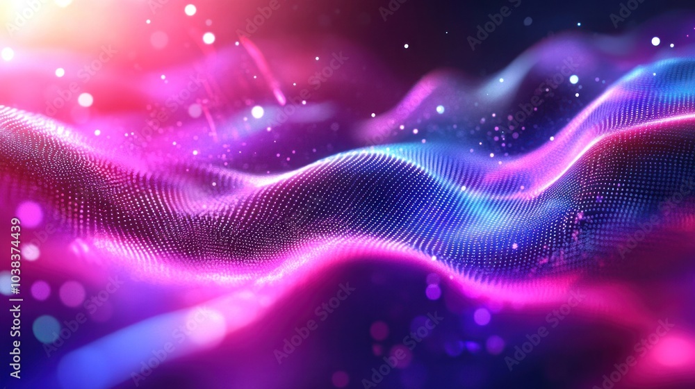Aufkleber abstract futuristic design with digital patterns and glowing effects