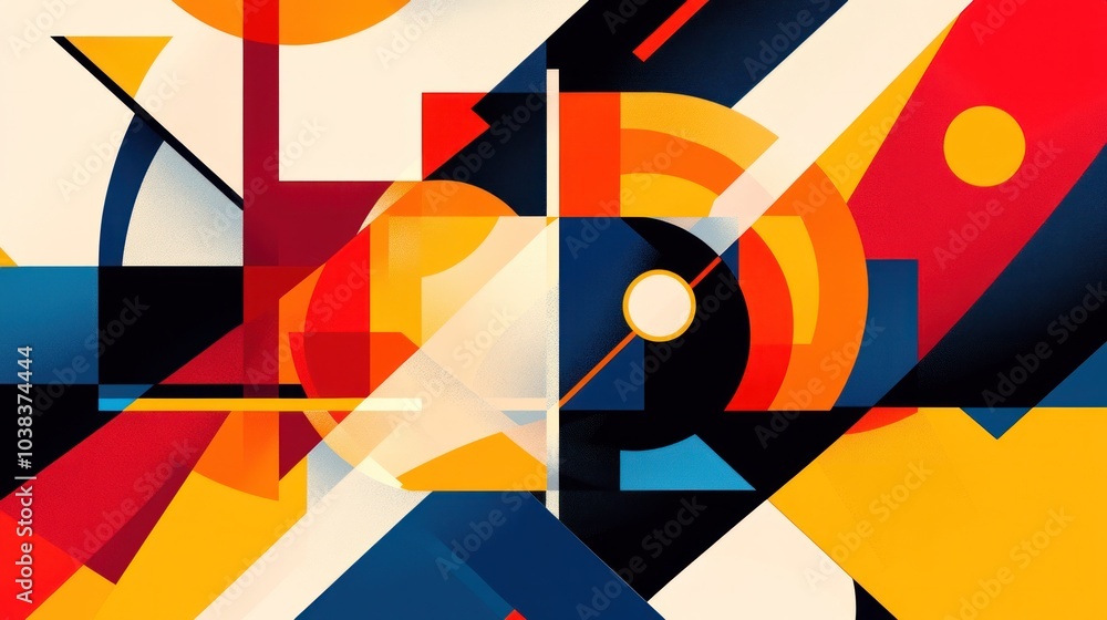 Aufkleber abstract geometric background with overlapping shapes and vivid colors