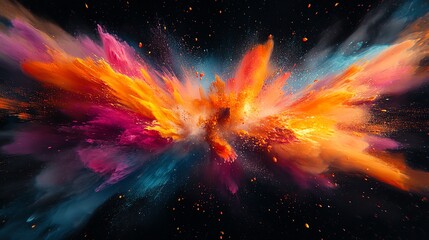 Naklejka premium Colorful explosion of artistic abstract shapes