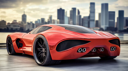 Fototapeta premium Sleek and Fast Supercar on the Open Road