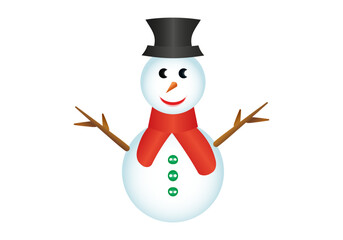 Icono de muñeco de  nieve con degradado de color. Navidad