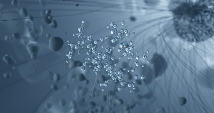 Cobalamin rotating molecular 3d structure ball-and-stick model, looped video vitamin b12