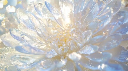 Fototapeta premium Delicate Beauty of Nature's Resilience - Close-up Frozen Flower in Snow