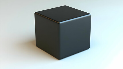 Fototapeta premium Black Cube on White Background.