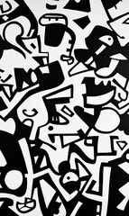 Fototapeta premium Black and white abstract art.