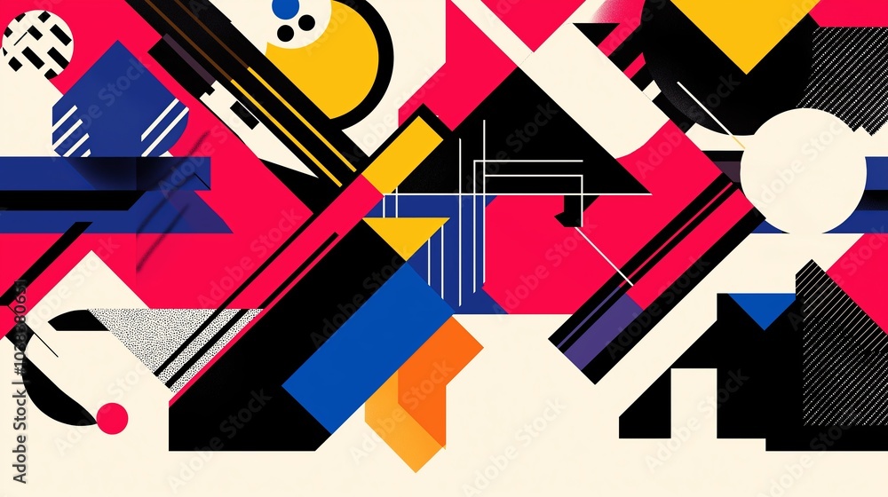Poster Geometric shapes and patterns in a minimalist design.