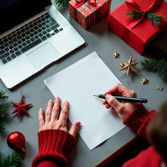 Christmas New Year Santa's shop letter mockup