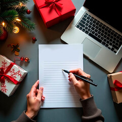 Christmas New Year Santa's shop letter mockup