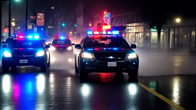 Rainy Night Police Chase