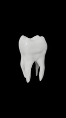 teeth isolated on black background