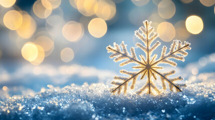 Sparkling Snowflake in Winter Wonderland.