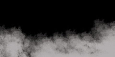 White smoke or fog isolated on black background.  smoke background.
