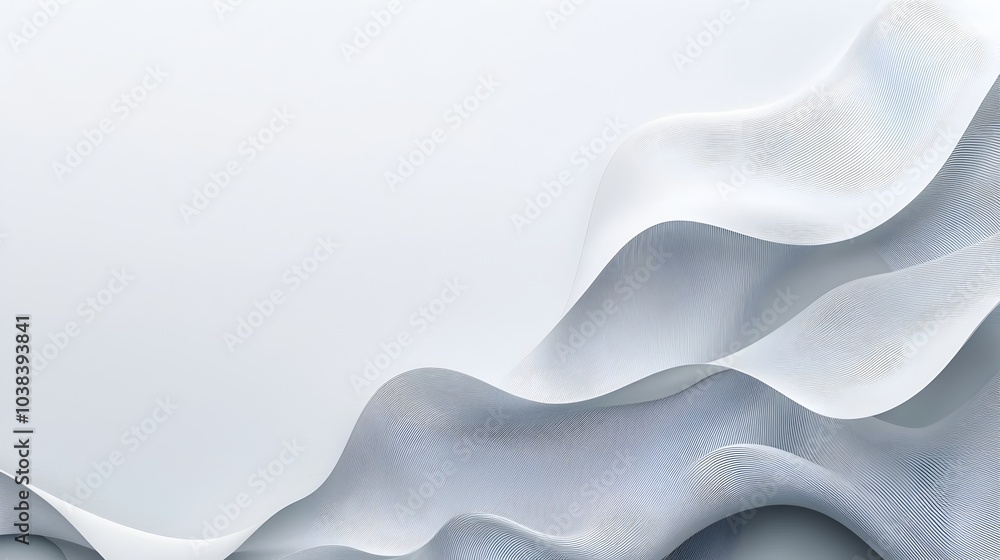 Poster abstract minimalist grey patterns on white background with ample copy space for professional