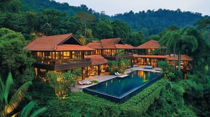 Serene Luxury Villa Surrounded by Lush Forest