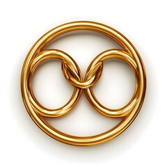 Elegant gold celtic knot symbolizing unity and eternity on white background