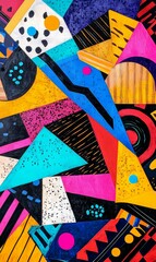 Obraz premium Abstract colorful geometric painting.