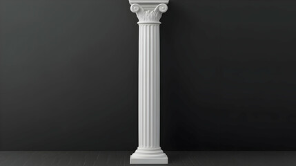 Fototapeta premium White Marble Column with Black Background.