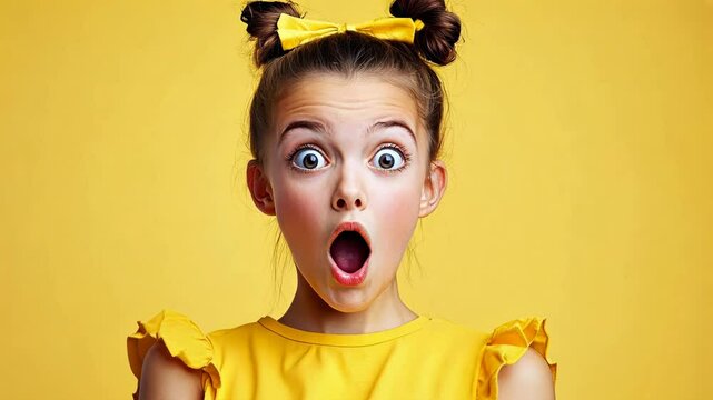 Surprised Young Girl with Expressive Eyes