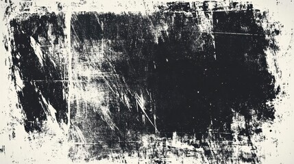 black and white scratched grunge texture, reminiscent of old film effects, with distressed paper overlays creating a vintage feel, perfect for artistic backgrounds or retro designs