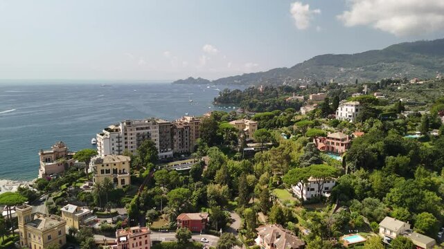 Discover the stunning coastal beauty of Rapallo, Italy, with its scenic views and lush landscapes
