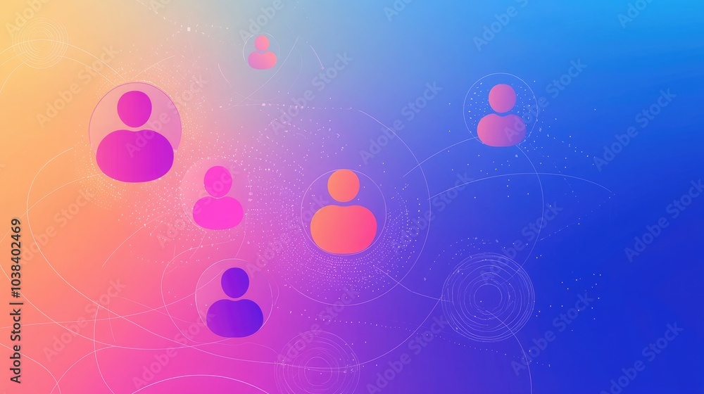 Poster modern hr banner design featuring human resources icons and a gradient background.