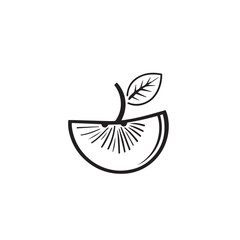 Kiwi In cartoon, hand-drawn flat style. image for social media, websites and UI. Isolated 2D vector design in logo, icon, sketch style, simple line vector, single color. AI Generative Art.
