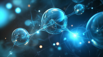 Obraz premium Tło inspirowane nauką i technologią przedstawia dynamiczne linie oraz geometryczne kształty, symbolizujące postęp w badaniach i innowacjach technologicznych.