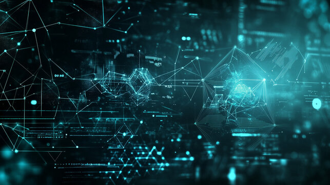 Tło inspirowane nauką i technologią przedstawia dynamiczne linie oraz geometryczne kształty, symbolizujące postęp w badaniach i innowacjach technologicznych.