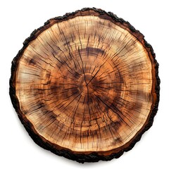 Obraz premium Detailed cross section of tree trunk showcasing annual rings and texture