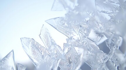 Obraz premium Frozen Elegance: Macro Shot of Intricate Ice Patterns on Frosty Window in Winter Wonderland