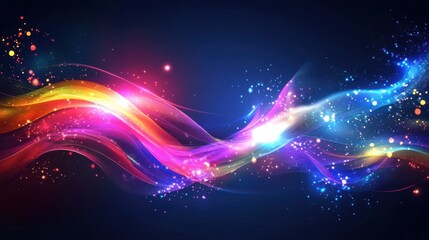 Vibrant Abstract Waves with Light and Color