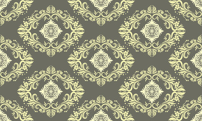 Classic Damask Seamless 
Pattern, Vector Illustration for Elegant Textile 
Design, needlework, fabric, wallpaper 