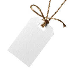  price tag tied with string on a cardboard surface