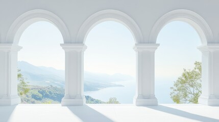 Fototapeta premium Bright White Arches with Scenic View