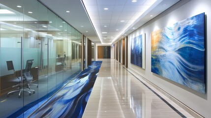 Modern Office Interior with Artistic Wall Decor