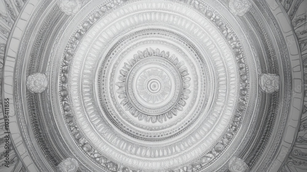 Poster intricate circular pattern in architectural design
