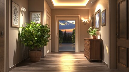 Fototapeta premium Cozy Modern Room with Tasteful Decor and Natural Light