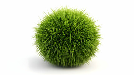 Obraz premium Isolated Green Grass Ball on White Background
