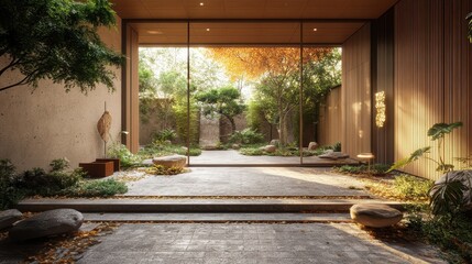 Naklejka premium Farmhouse interior design of modern entryway, Generative ai