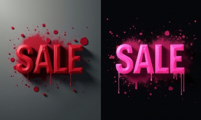 Bold 3D SALE text in vibrant colors with a grunge paint effect, perfect for retail and business promotions.