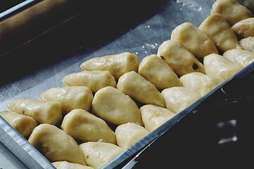 coxinha ready to be baked in the oven