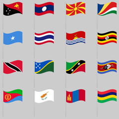 Large set of flags of different countries