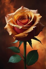 yellow rose on black