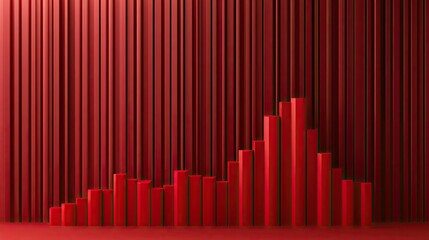 Obraz premium Striking Red Visual Art with Geometric Forms