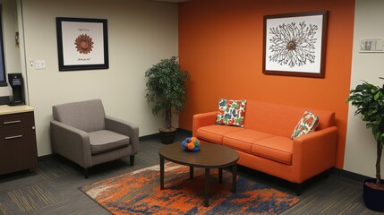 Cozy Office Lounge with Modern Decor