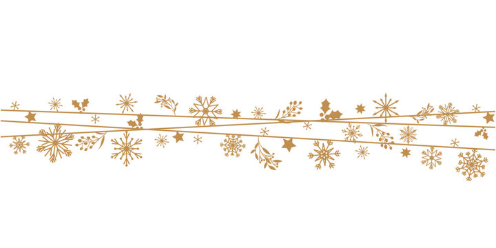 Snowflakes and ornaments decoration illustration. Winter holiday and Christmas decorative illustration. 