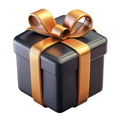 Elegant black Wrapped gifts black Friday concept 3d cartoon style illustration