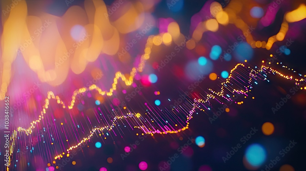 Poster dynamic abstract background with colorful lights