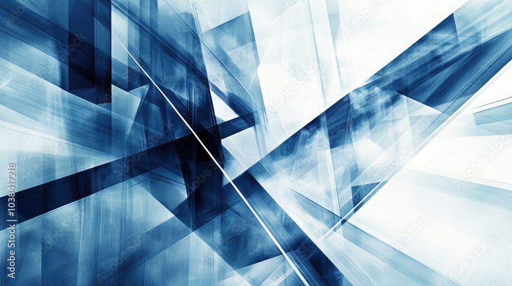 Poster abstract blue design with dynamic lines and shapes